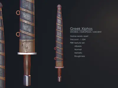 Greek Xiphos Low-poly 3D model