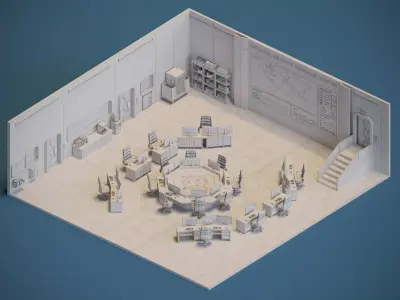 National Military Command Center Low-poly 3D model