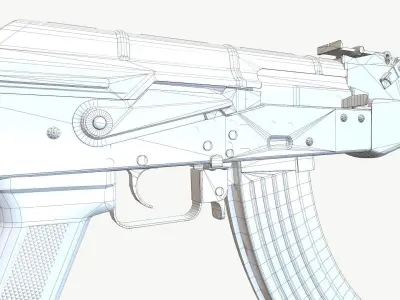 AKM AK-47 AK-74 Low-poly 3D model
