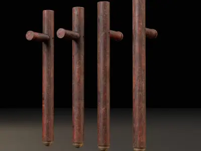 Asian Tonfas Weapon Low-poly 3D model