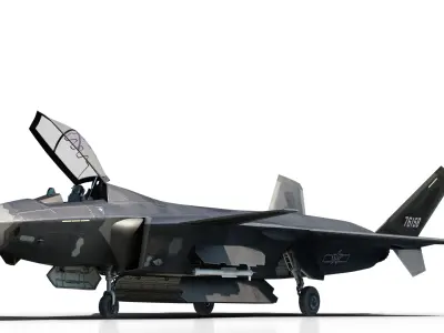 J-20 J20 J20B J-20B Chinese stealth fighter Low-poly 3D model
