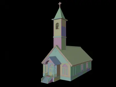 Small wood Church 3D model