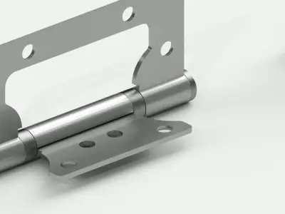 Metal furniture hinge 3D model