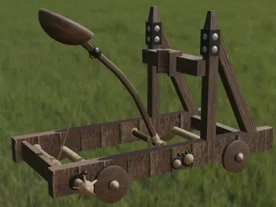 Catapulta medieval Medieval catapult Free 3D model