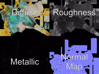 Iridescent Mantis model pack Low-poly 3D model