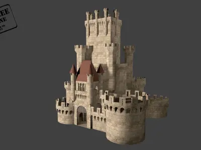 Medieval Castle Low-poly 3D model
