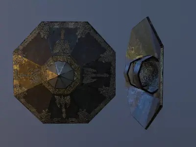 Dwarf Shield Low-poly 3D model