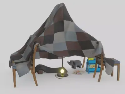 Blanket Fort Free low-poly 3D model