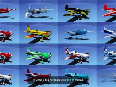 15 Zivko Edge Aerobatic Aircraft 3D Model Collection