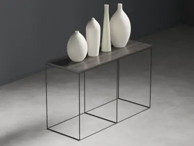 Console Table and Vases  Free 3D model