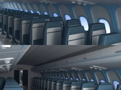 commercial airplane aeroflot tupolev 154 3D model