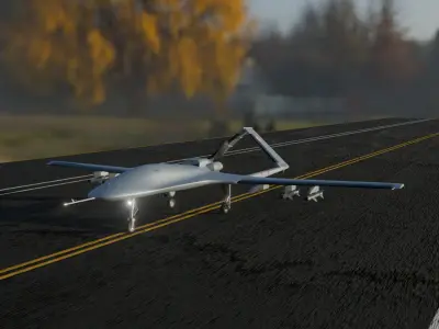 DRONE Bayraktar TB3 Low-poly 3D model