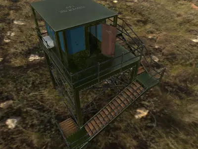 Military Watch Tower - Low Poly - Game Ready Low-poly 3D model