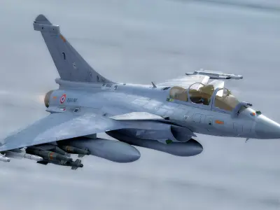 Dassault Rafale M - Fully Rigged - with high resolution Textures Low-poly 3D model