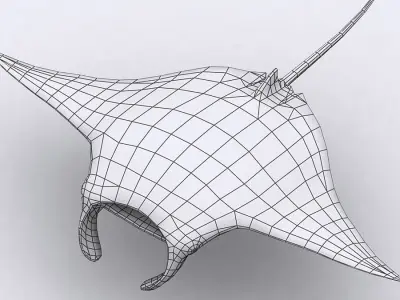 3DRT - Sealife - Manta ray Low-poly 3D model