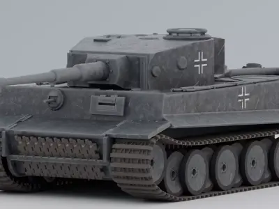 Tiger 1 - PzKpfw VI - WW2 Heavy Tank Low poly 3D model Low-poly 3D model