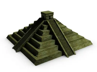 Ancient tikal aztec pyramid Low-poly 3D model