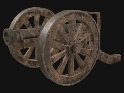 Old Cannon 1 Low-poly 3D model