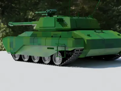War Cyber Tank Genn-01 concept blender Low-poly 3D model