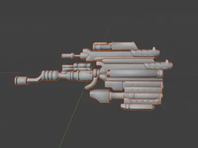 Transformable Laser Gun Low-poly 3D model