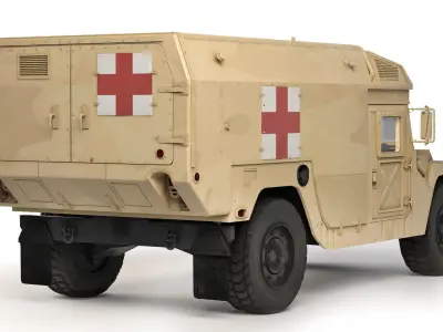 Humvee Military M996A1 Ambulance 2004 3D model