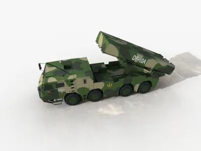 DF-10A cruise missile Low-poly 3D model