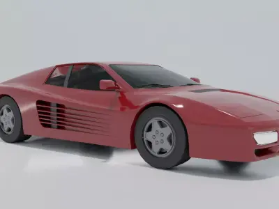 Ferrari Testarossa Free low-poly 3D model