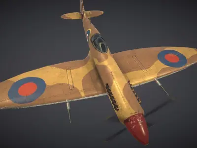 Supermarine Spitfire Low-poly 3D model