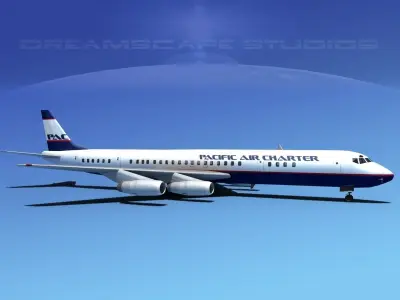 Douglas DC-8-63 Pacifc Charter 3D model