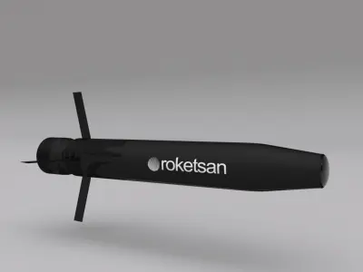 Tanok-120 mm Laser Guided Tank Gun Ammunition Low-poly 3D model