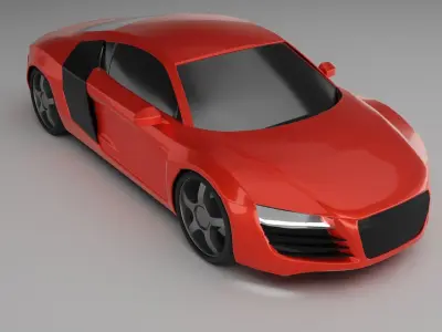 Audi R8 from 2008 model year Free 3D model