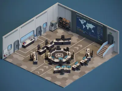 National Military Command Center Low-poly 3D model