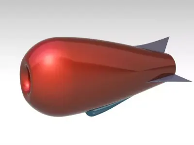 Futuristic Airship Low-poly 3D model