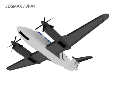 KING AIR 350 Low-poly 3D model