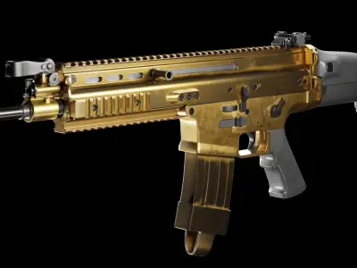 Low Poly FN SCAR Assault Rifle Low-poly 3D model