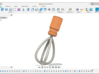 Manual Hand Mixer Free 3D model