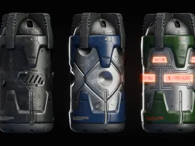 GAME READY CYBERPUNK GRENADES PBR RIGGED Low-poly 3D model