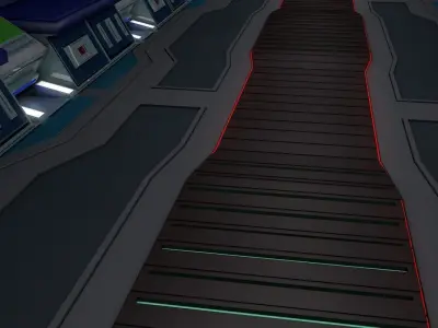 Sci fi spaceship interior 3D model