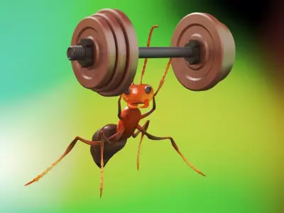 Ants black ants  insects Formicidae  arthropods army  3D model