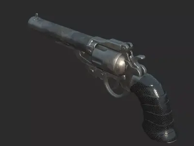 Future apocalyptic-style assembled revolver 3D model