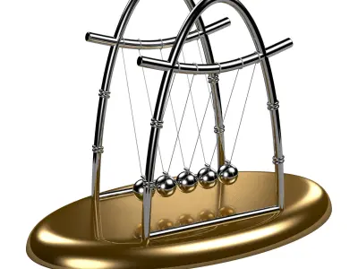 NewtonCradle04 metal cradle with balls Free 3D model