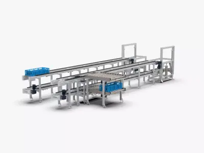 Double Layer Return and Double Speed Chain Assembly Line 3D model