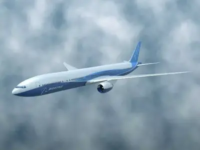 Boeing 777-300 ER airliner Low-poly 3D model