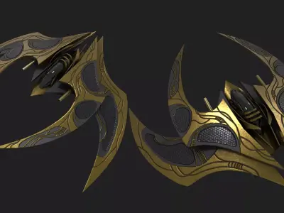 Spacecraft destroyer Low-poly 3D model