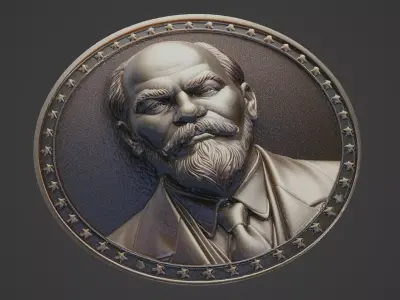 Vladimir Ilyic Lenin Medallion 3D print model
