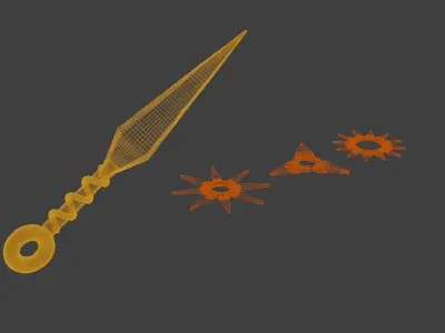 Kunai and Shuriken Free 3D model
