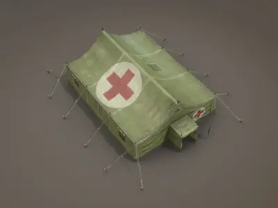 Military Tent 01 FourLiveries Low-poly 3D model