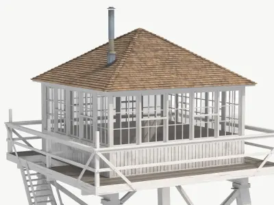 Fire Lookout Tower 3D model
