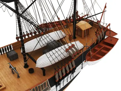 Old ship Beagle model 3D model