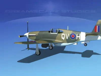 North American Mustang X RAF V01 3D model